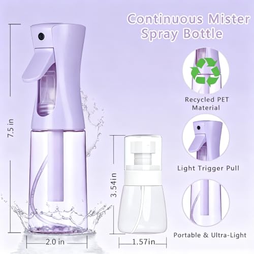 Purple ESSKAM 3-Pack Water Spray Bottles for Hair, Plants, Cleaning & Travel