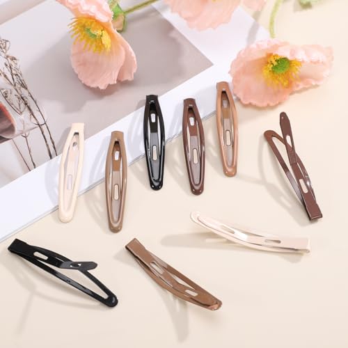 40Pcs Metal Snap Hair Clips Barrettes, 5 Colors