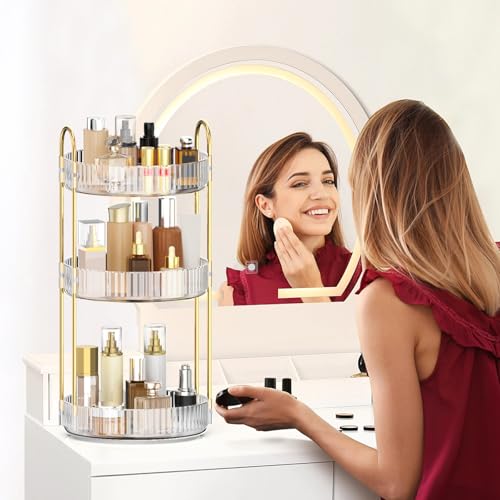 MOKANI 360° Rotating Makeup Organizer 3-Tier Cosmetics Storage