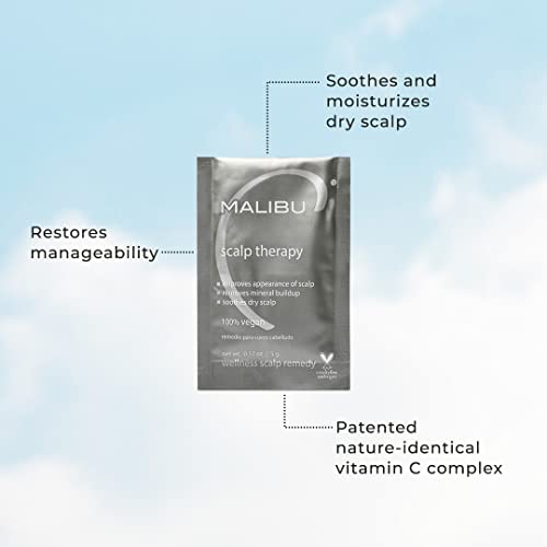 Malibu C Scalp Therapy Wellness Remedy 3 Pack - Dry Scalp Moisturizer with Vitamin C & Zinc