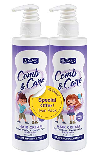 Dr. Fischer Kids & Adults Hair Detangler Cream Twin Pack 5.5 Fl Oz - Rosemary & Vitamin B5