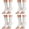 Shyyween Cotton Open-Toe Eczema Socks for Moisturizing Foot Therapy, 4-Pack
