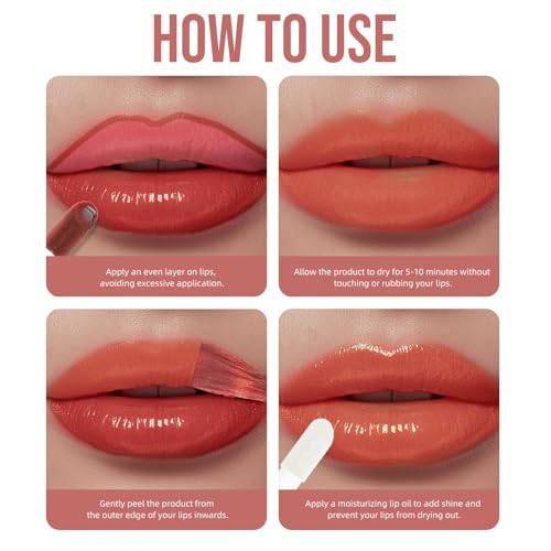 2 In 1 Peel Off Lip Stain & Gloss Duo - Waterproof Long-Lasting Tint
