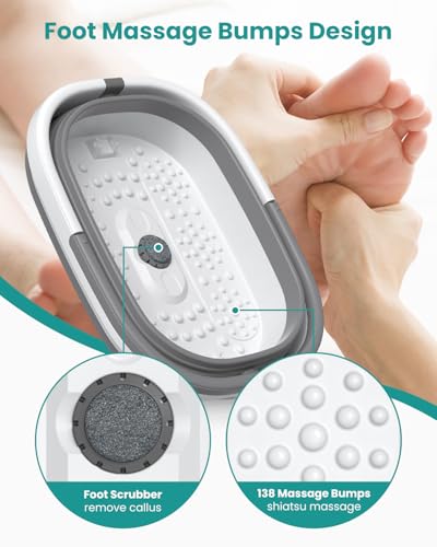 Nekteck Collapsible Foot Soaking Tub with Acupressure Nodes