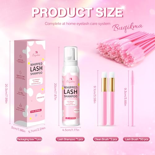 Buqikma Whipped Lash Cleansing Foam Shampoo Kit – 3.4oz