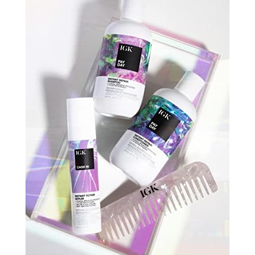 IGK PAY DAY Instant Repair Shampoo | Bond-Building + Damage Repair | Vegan + Cruelty Free | 8 Oz