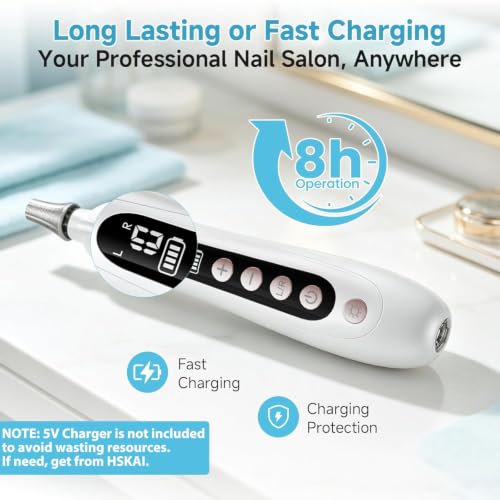 Cordless Electric Nail File for Manicure & Pedicure Care