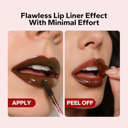 CharmCherry True Nude Peel Off Lip Stain & Lip Liner - Long Lasting Waterproof Matte