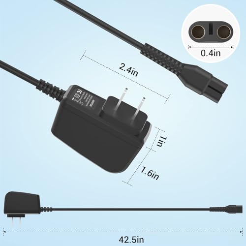 4.3V Charger Compatible with Philips Norelco One Blade Old Model A00390 QP2520 MG3740 QP2521 QP2522 QP2515 MG5700 MG3720 Electric Shaver Replacement Power Cord