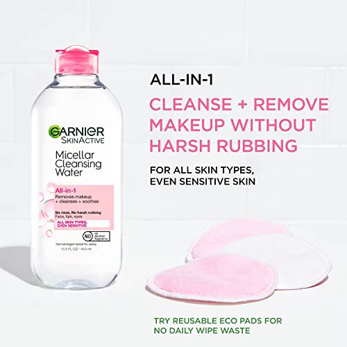 Garnier Back to School Bundle| Micellar Water (400mL), EcoPads, Fructis Sleek & Shine Shampoo (22 Fl Oz), Conditioner (21 Fl Oz) + 10-in-1 (8.1 Fl Oz), 5-piece Set (Packaging May Vary)