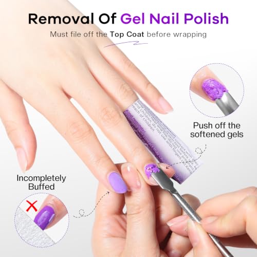 Glamonade Gel Nail Polish Remover Pads - 50 Individually Wrapped Wipes