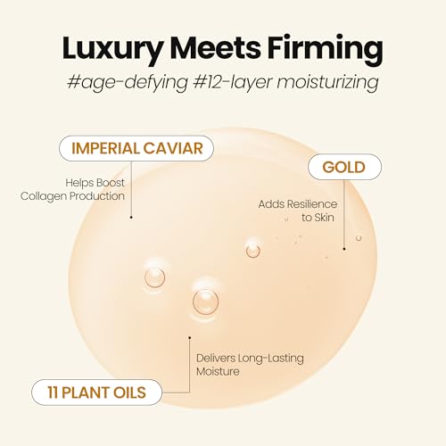 [K-Beauty] Gold Caviar Oil to Foam - All-in-One Korean Face Wash OilBased Foaming Facial Cleanser - Age-Defying, Moisturizing & Skin Firming Makeup Deep Cleansing Oil for Sagging Skin (3.88 fl oz)