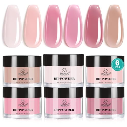 Beetles Dip Powder Nail Kit - 6 Colors Pink & Nude Brown (No Lamp Needed)