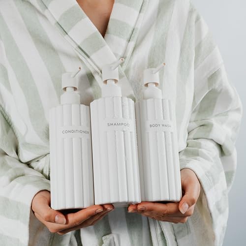 KIBAGA 19oz Shampoo Conditioner Body Wash Dispenser Set