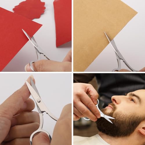 8 Pack Precision Grooming Scissors for Nose, Eyebrows & Ear Hair Trimming