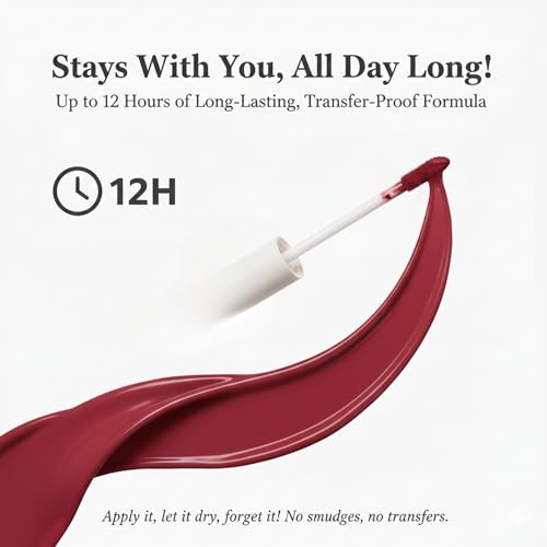 FARMASi Make Up Matte Liquid Lipstick, Long-Lasting and Ultra-comfortable, High-Impact, Lightweight, Organic, Pure Pigments (Red Love)