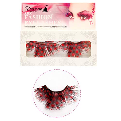 Dorisue feather eyelashes Red lashes Minnie Eyelash Red Jessica Rabbit Wonderwoman Black widow custume eyelashes