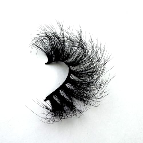 25mm Fluffy Faux Mink False Eyelashes - Dramatic Cat Eye