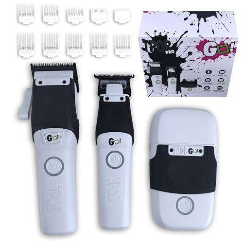 TPOB Professional Barber Clippers Set - White Edition with USB-C Charging