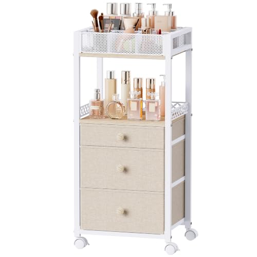Plaviya 3-Drawer Makeup Organizer Cart - Rolling Utility Storage