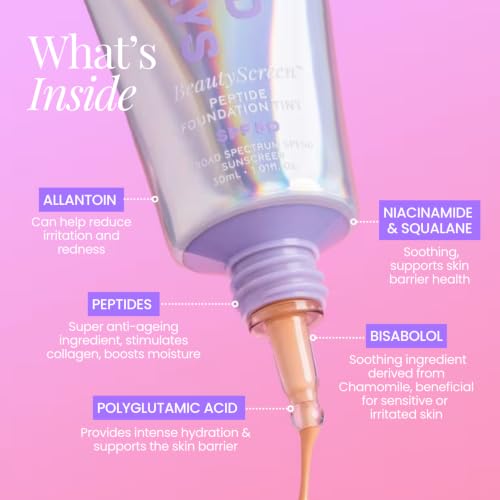Naked Sundays Peptide SPF50 Foundation Tint - Light Neutral, Buildable Coverage