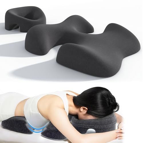 Breast Pillow and Face Down Pillow for Massage Set, Women's Massage Bolster Sleeping for Bed with Non-Slip Bottom, Home Head Chest Cushion for SPA-Dark Gray