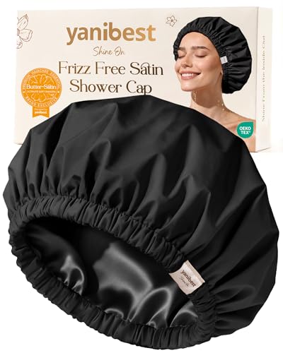 Satin Lined Shower Cap for Women - Waterproof & Frizz Free