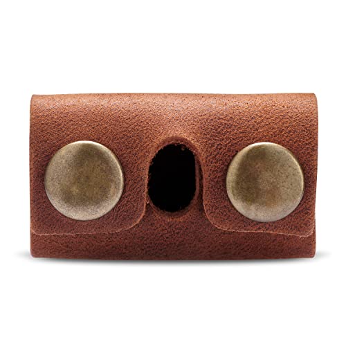 MAKYN Cognac Leather Double Edge Safety Razor Head Case - Travel Cover