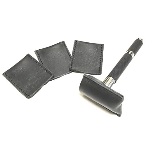 G.B.S Durable and Double Edge Leather Razor Head Sleeve, Protective Sheath Case, Pack of 3