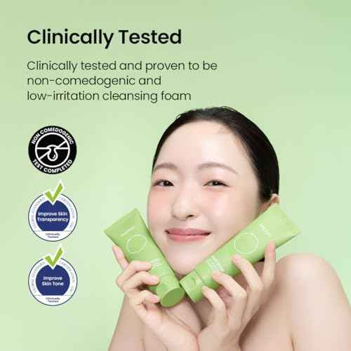 beplain Mung Bean pH-Balanced Cleansing Foam (2.7fl.oz/80ml) | Fragrance-Free | Non-Comedogenic Tested | Deep Pore Facial Cleanser | Suitable for Sensitive Skin | Face Mask Cleanser | Korean Skincare