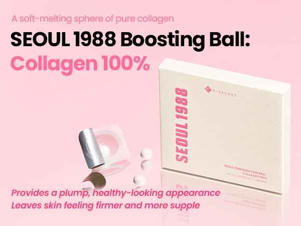 K-SECRET SEOUL 1988 Collagen Boosting Ball – Freeze-Dried 100% Hydrolyzed Collagen | Deep Hydration & Nourishing Care for Fine Lines & Dry Skin | Korean Skincare, 7 Capsules