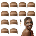 Dreamlover Wig Caps for Women, 12-Pack Brown Stocking Caps