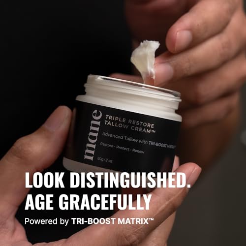 Superior Mane Wrinkle Repair Tallow Balm for Men Grass-Fed Tallow Moisturizer for Dry or Sensitive Skin Anti-Aging Cream to Reduce Wrinkles, Fine Lines & Improve Elasticity ? 2 fl oz