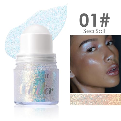 Roll-On Body Glitter Gel - Holographic Mermaid Sequins (2 Pack)