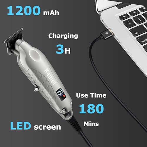 KEMEI 2293 Professional Hair & Beard Trimmer for Men - Cordless T-Blade Clippers