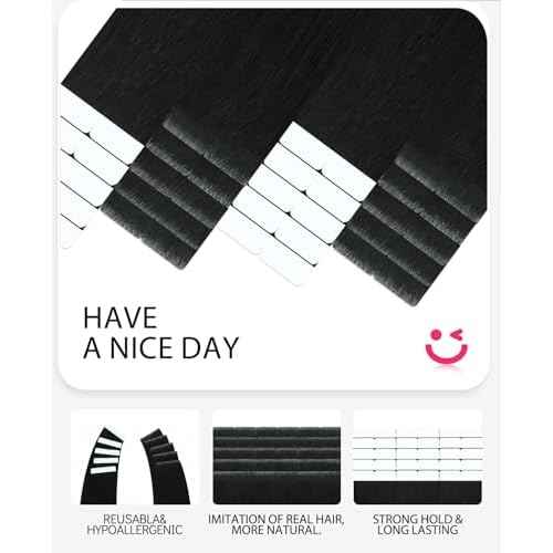 Youngsmile Injection Tape in Hair Extensions Real Human Hair, #1 Jet Black 18 Inch Invisible Edge Tape in Injected Hair Extensions, 20pcs 40g, Straight Remy Virgin Human Hair Tape ins (#1,18'')