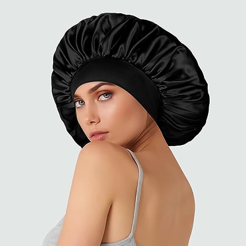 Extra Large Satin Sleep Bonnet for Women & Men, 17 inch