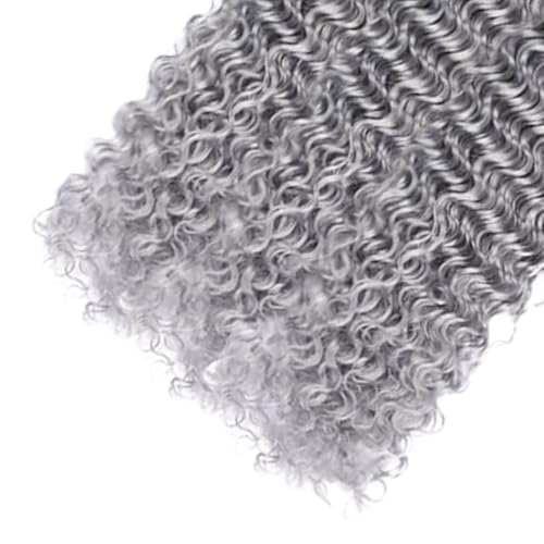 Fridnae Silver Deep Wave Human Hair Bundles 22/24/26 Inch - Grey-#GreyDP, 150g Each