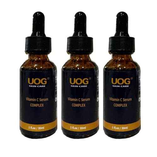 UOG (United One) Super Vitamin C Face Serum - Anti-Aging, Hydrating & Firming Formula, Lifts & Firms Face, Neck, Jawline, Reduces Dark Spots, Fine Lines, Wrinkles, Even Skin Tone.1 Fl Oz - Pack of 3