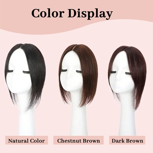 Matriarchs 360° Human Hair Topper 12" Curtain Bangs Clip-In