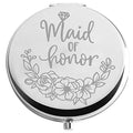 Zuo Bao Wedding Compact Mirror Bridesmaid Gift Maid of Honor Makeup Mirror Wedding Proposal Gift for Bridesmaid Flower Girl (Maid of Honor)