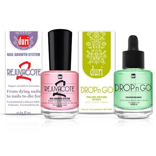 Duri Rejuvacote 2 Nail Growth System & Drop'n Go Polish Drying Drops Combo