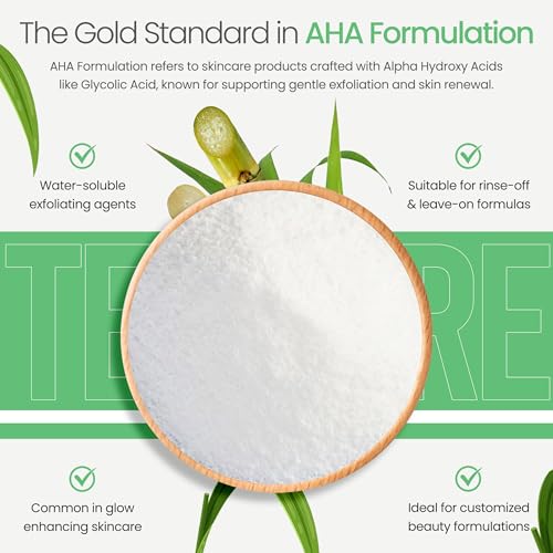 Glycolic Acid Powder (1.41 Oz / 40 grams) Cosmetic Grade Crystals for DIY Skincare, Serums, and Lotions by Talsen Chemicals