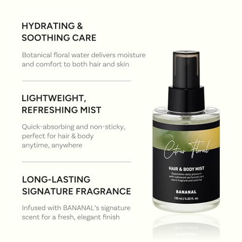 BANANAL Perfumed Hair Mist for Women - Hydrating Body & Hair Spray, 125ml