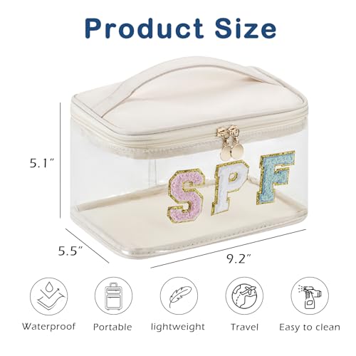 Clear Waterproof Summer Makeup Bag - Travel Toiletry Case