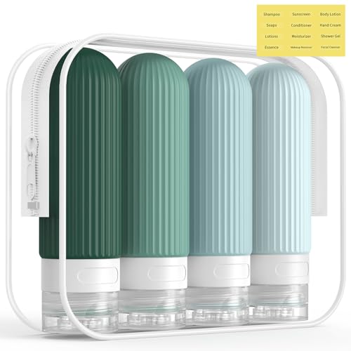 ME.FAN TSA Approved 3oz Silicone Travel Bottles - Leak-Proof, 4 Pack