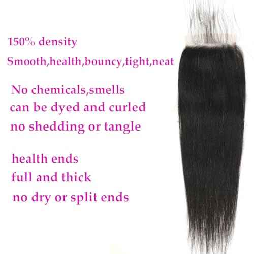5x5 HD Transparent Straight Human Hair Lace Closure Skinlike 16inch Virgin Invisible Brazilian 5x5 Straight Human Hair Closure 100% Real Human Hair Free Part Closure Pre Plucked Natural Black Glueless