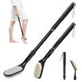Extendable Long Handle Foot Scrubber for Shower - 2-in-1 Brush & File