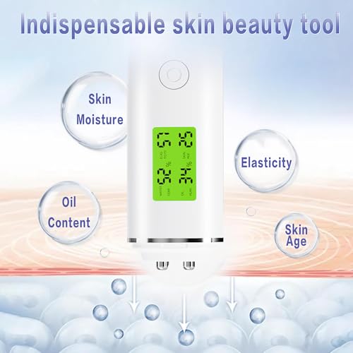 Skin Hydration Tester, Rechargeable Moisture & Oil Analyzer