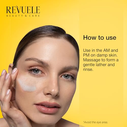 Revuele Vitamin C Facial Cream Cleanser ? Gentle Daily Face Wash for Brightening & Hydration 5.07 fl.oz, Vegan & Cruelty-Free